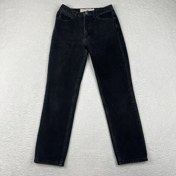 Vintage Guess Jeans Womens 29‎ Black Denim 90s Narrow Leg 050 Classic Fit Cotton - Picture 1 of 9